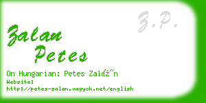 zalan petes business card